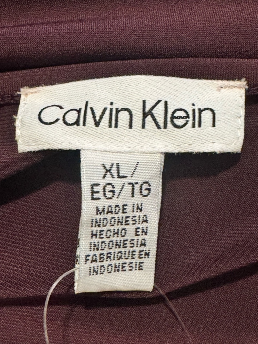 NWT Calvin Klein Long-Sleeve Scoop Neck Top in Merlot - Picture 8 of 11